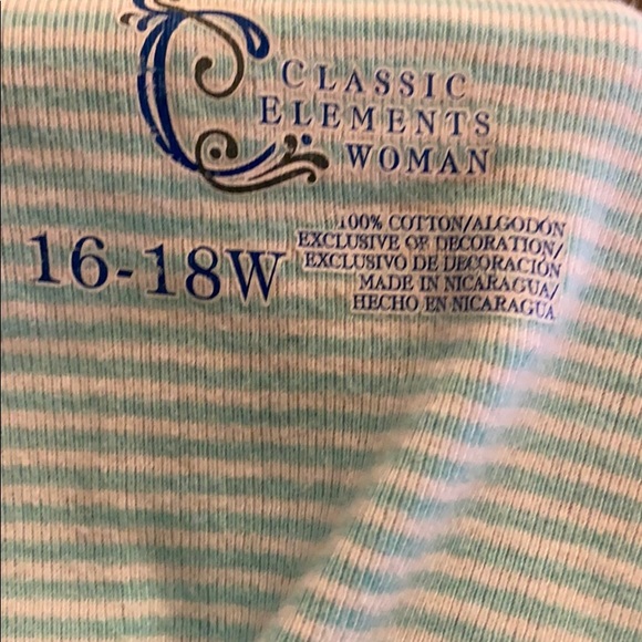 Classic Elements Short Sleeve Striped Shirt 16/18W - Picture 3 of 6